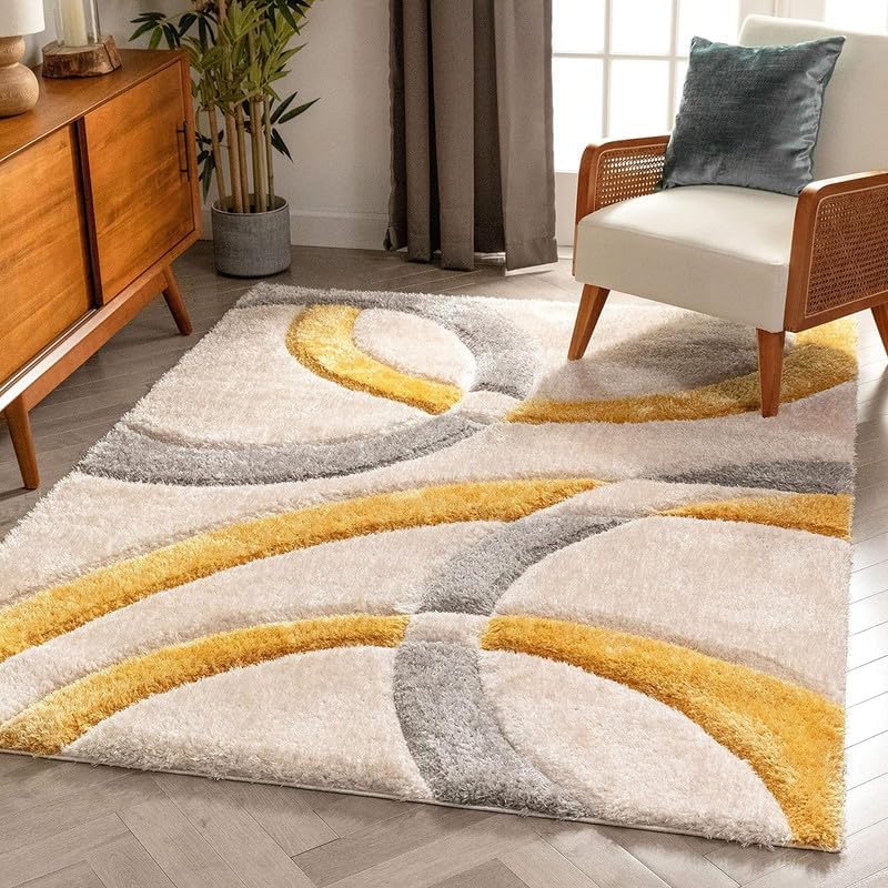 Soft Modern Shag Area Rugs Fluffy Living Room Carpet Comfy Bedroom Home Decorate Floor Kids Playing Mat (Multicolor,7X10 FEET)