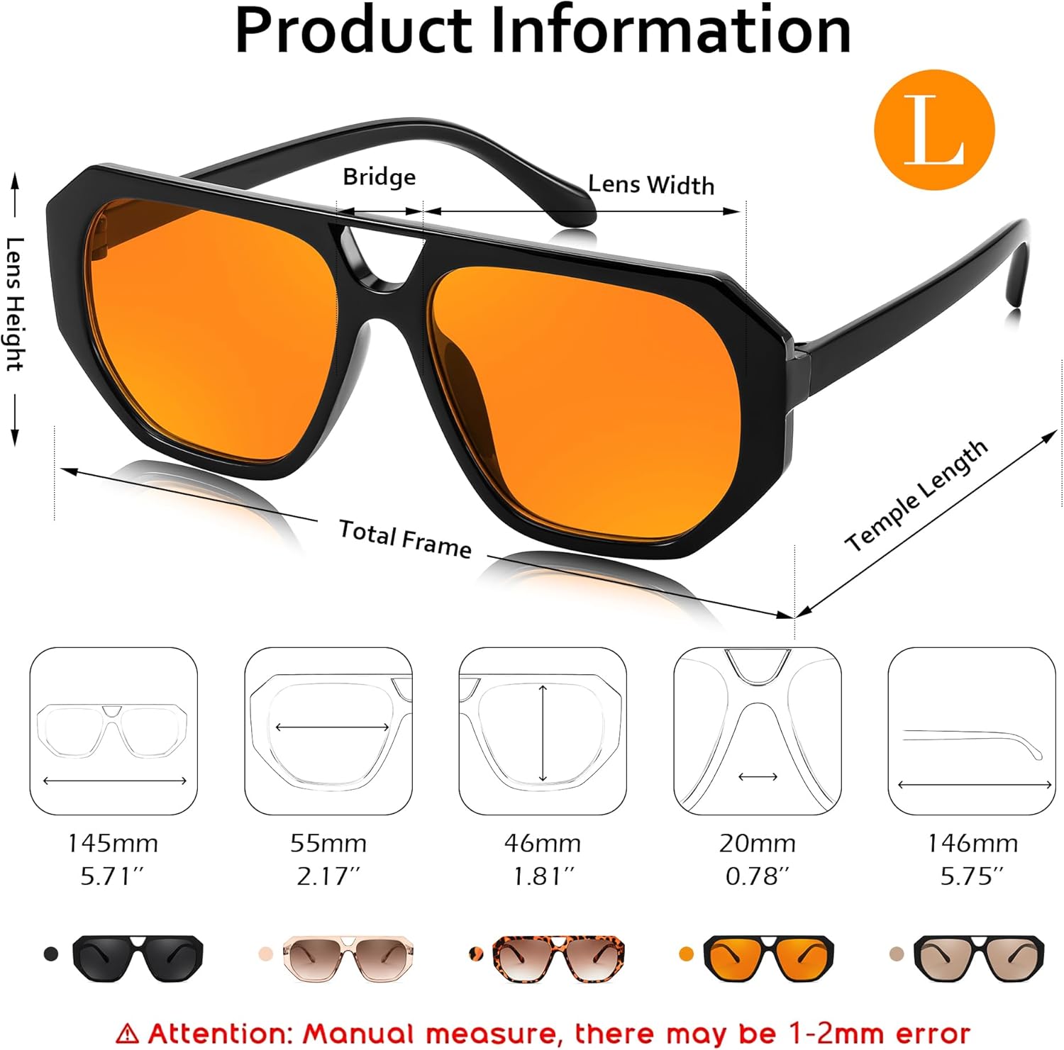 FEISEDY Retro Square Pilot Sunglasses Women Men 70s Vintage Trendy Plastic Frame Sun Glasses B4164 - Image 5