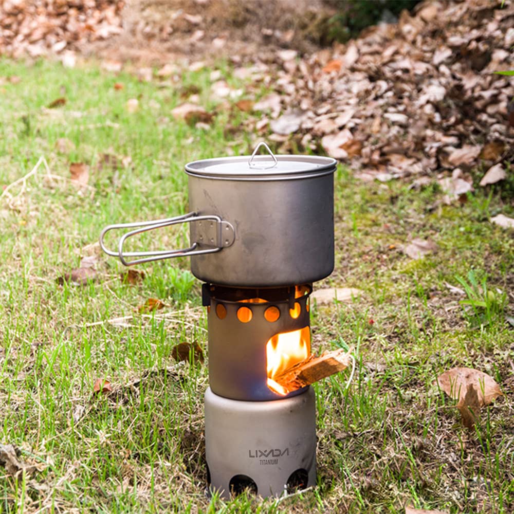 ウッドストーブ コンパクト薪ストーブ チタン製 LIXADA 組み立て式 超軽量 高耐久性 キャンプ ネイチャーストーブ ヒーター Amazon | チタン製 キャンプ ウッドストーブ 薪ストーブ 折りたたみ