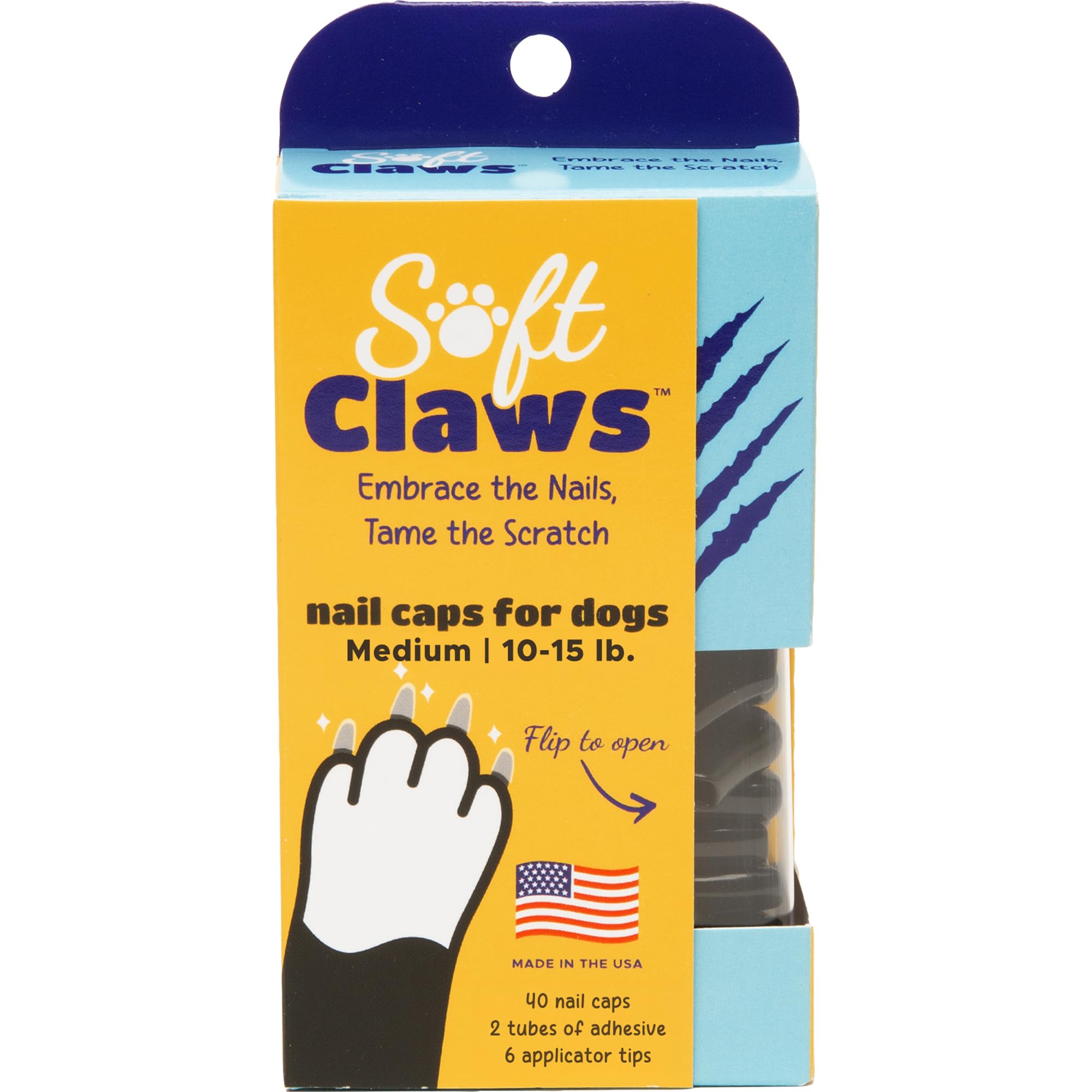 Canine Soft Claws Dog and Cat Nail Caps Take Home Kit, Medium, Black