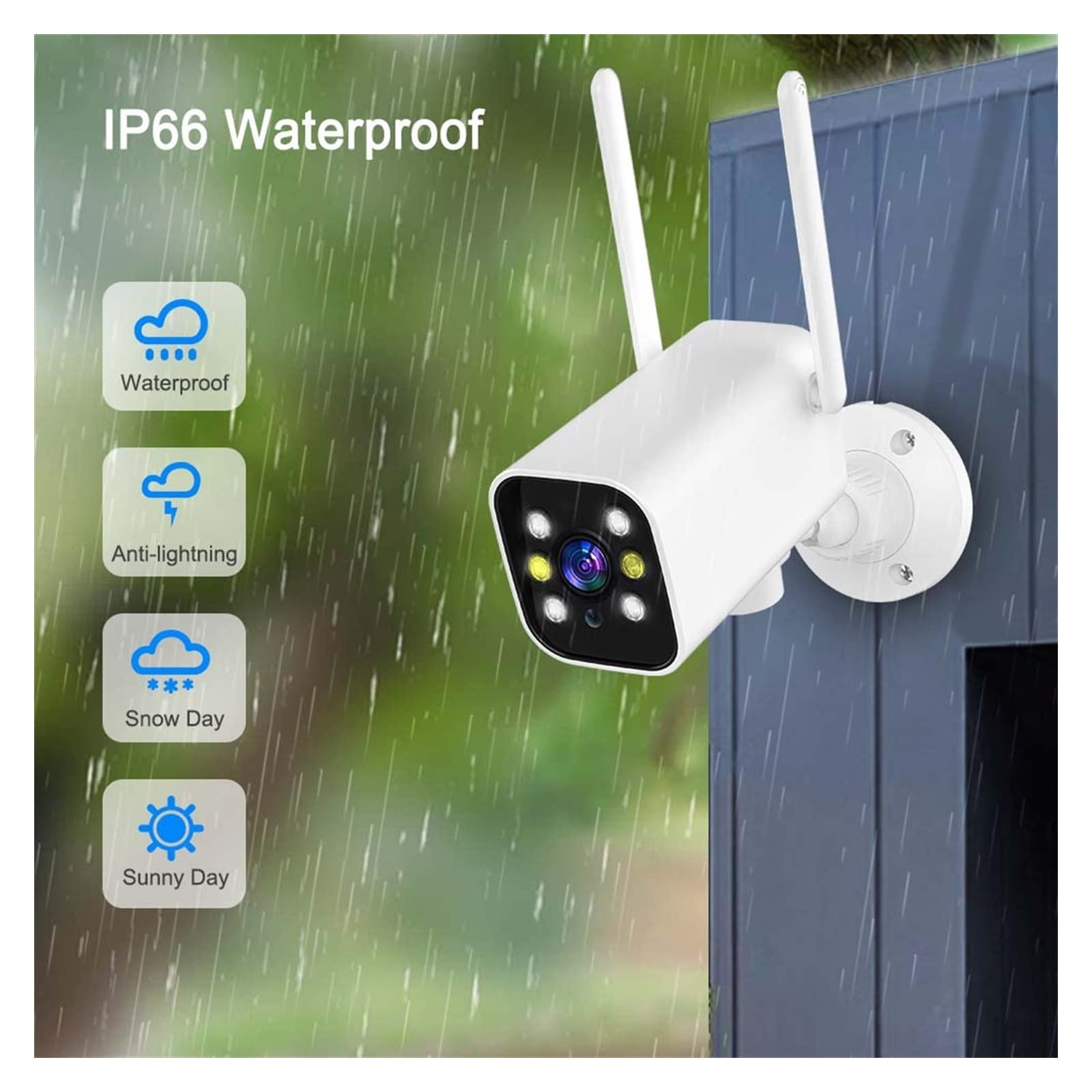 cámara de Seguridad, Cámara de Seguridad 1080P for Exteriores, Control PTZ Bullet CAM AI Detección Movimiento Vigilancia inalámbrica Color Visión Nocturna(1pcs CAM Add 32GB)