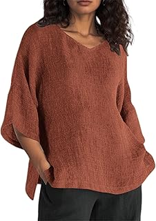 Camiseta de moda para mujer, diseño informal, cuello en V, tela monocolor, manga media, ideal para el día a día, oficina