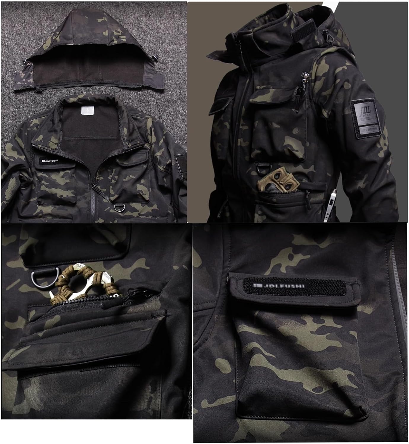 Outdoor Camouflage Winter Hooded Warm Waterproof Ski Suits Set for Men