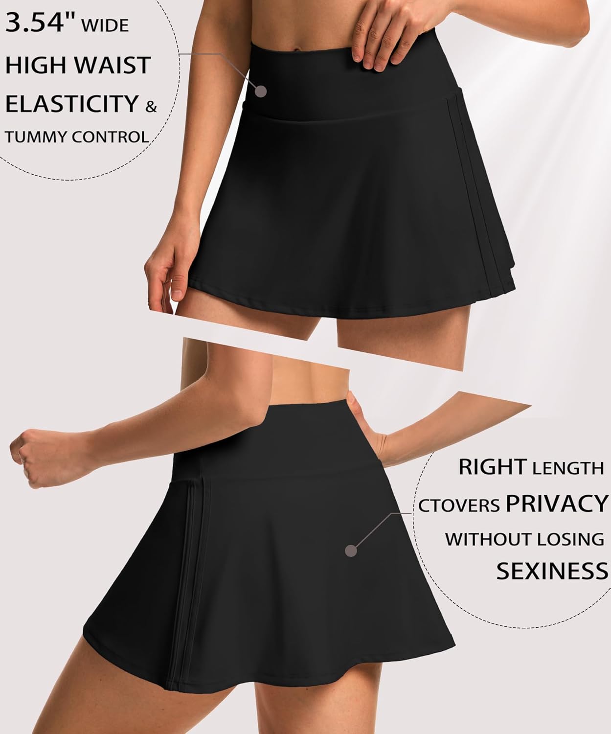 FULLSOFT Women's Tennis Golf Skirts with Pockets High Waisted Pleated Athletic Skorts Shorts for Pickleball Workout - Image 3
