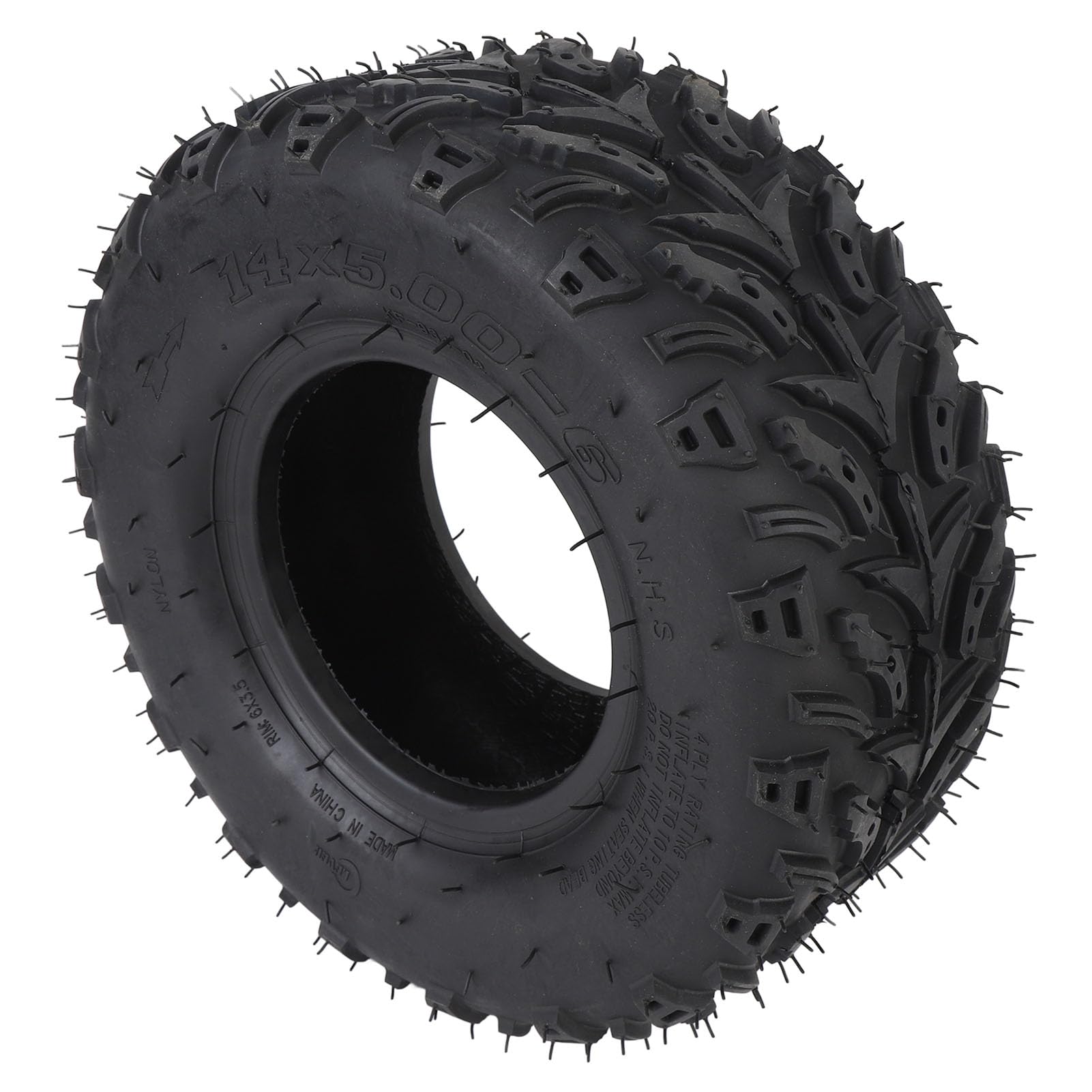 Tbest Opona ATV 14x5.00-6, Gumowa Opona do Koła Gokartowego, Wózek Golfowy Minibike, Bezdętkowa Próżniowa, Przednie Koło 6 Cali, Odporna na Przebicie