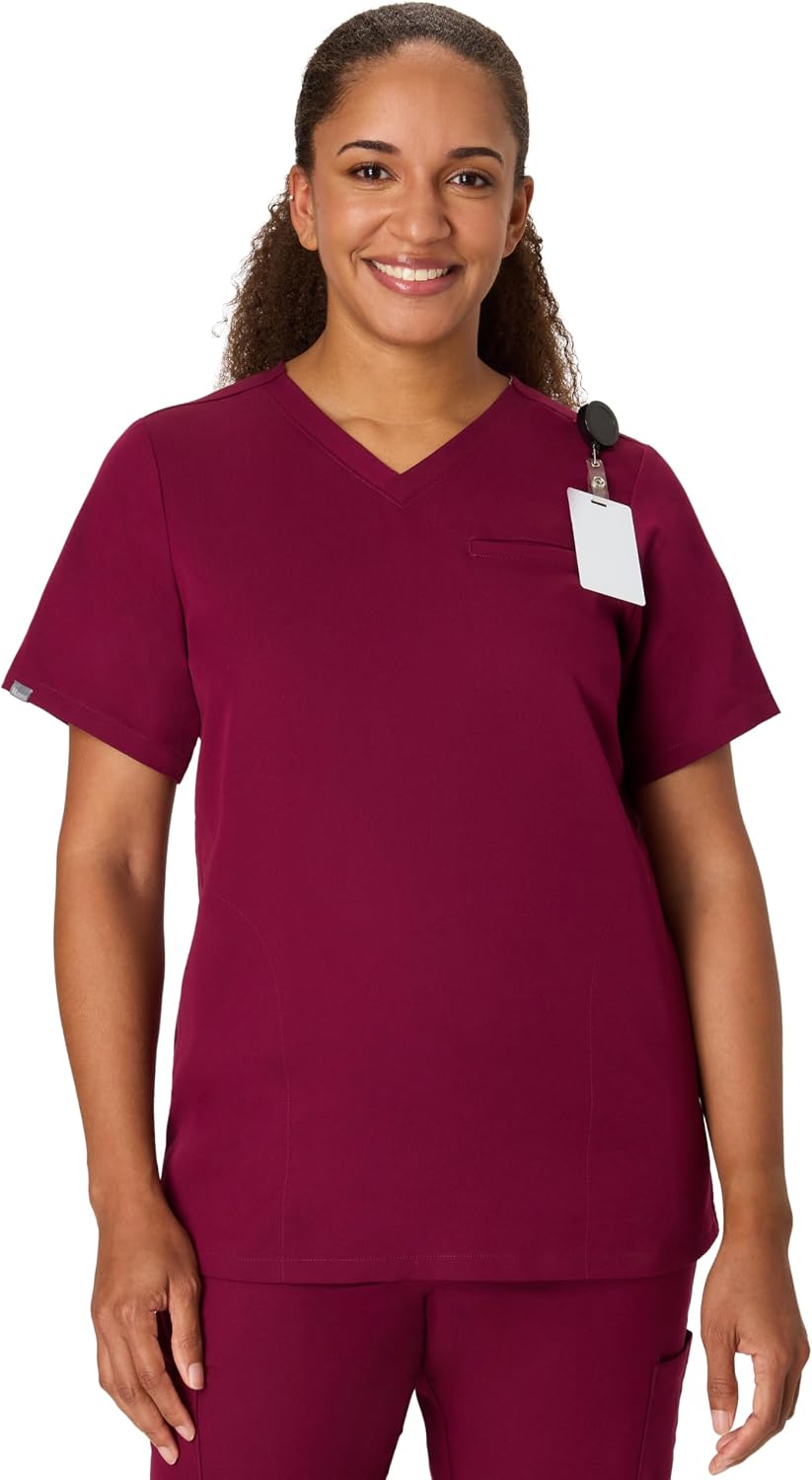 Hanes Women's Hanes Women's Premium Scrubs Top with Multiple Pockets, Comfort Fit Scrubs for Women, Nurse Essentials