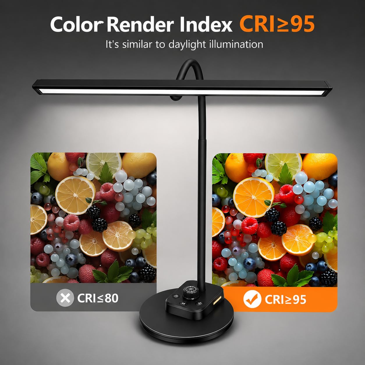 Luz de piano para pianos grandes y verticales, lámpara LED regulable con 5 modos, carga USB, temporizador de apagado automático, diseño de cuello de cisne ajustable, perfecto para músicos