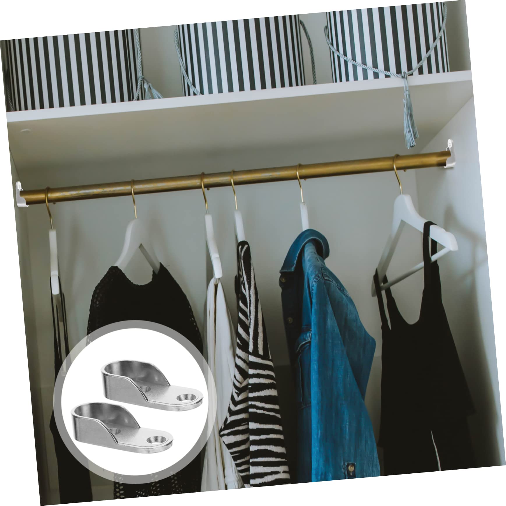 L'estremità Del Binario Per Guardaroba Ovale Supporta Le Staffe Per Guida Larghe 15 Mm In Argento Nichelato (2 - Foto 13