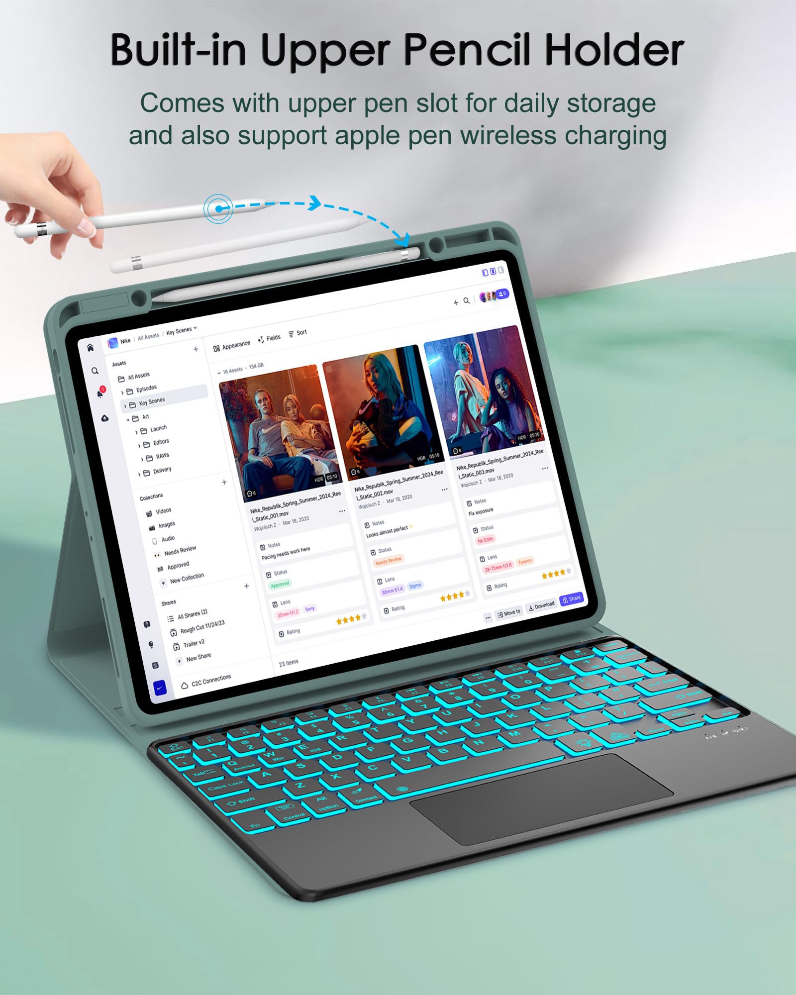 Keyboard Case for iPad Air 13 (M3, 2025/M2, 2024) & iPad Pro 12.9