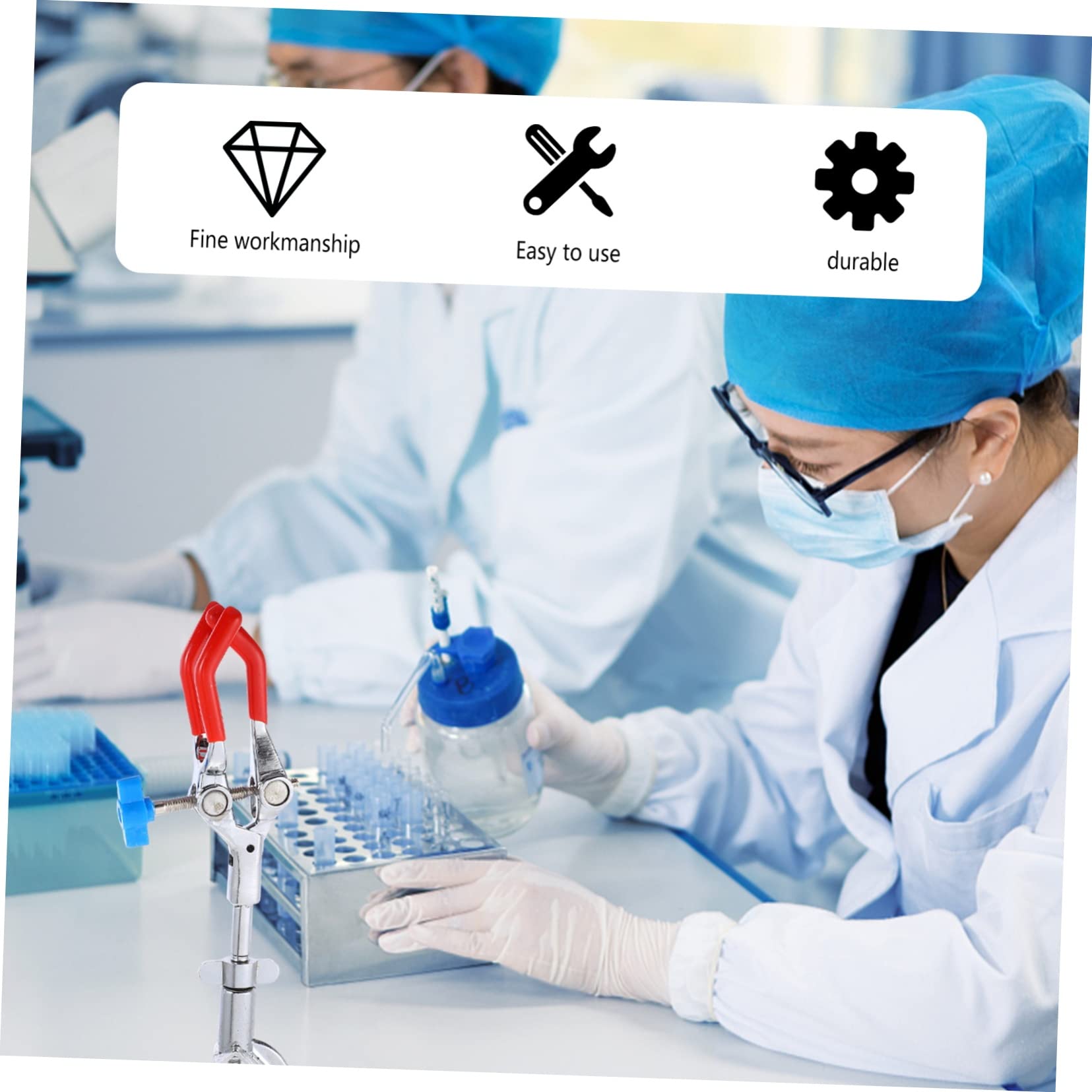 Cabilock 3 Pezzi Pinza da Laboratorio Artigli per Provette e Becher Ergonomico e Resistente Design Pratico per Esperimenti Scientifici Stabile e Facile da Usare