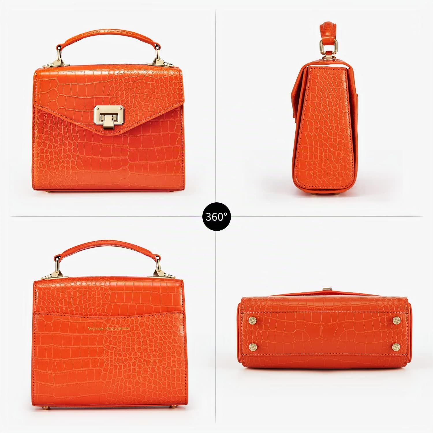 VICTORIA HYDE Bolso bandolera vintage para mujer, de piel auténtica vegana, con bolsa cuadrada pequeña