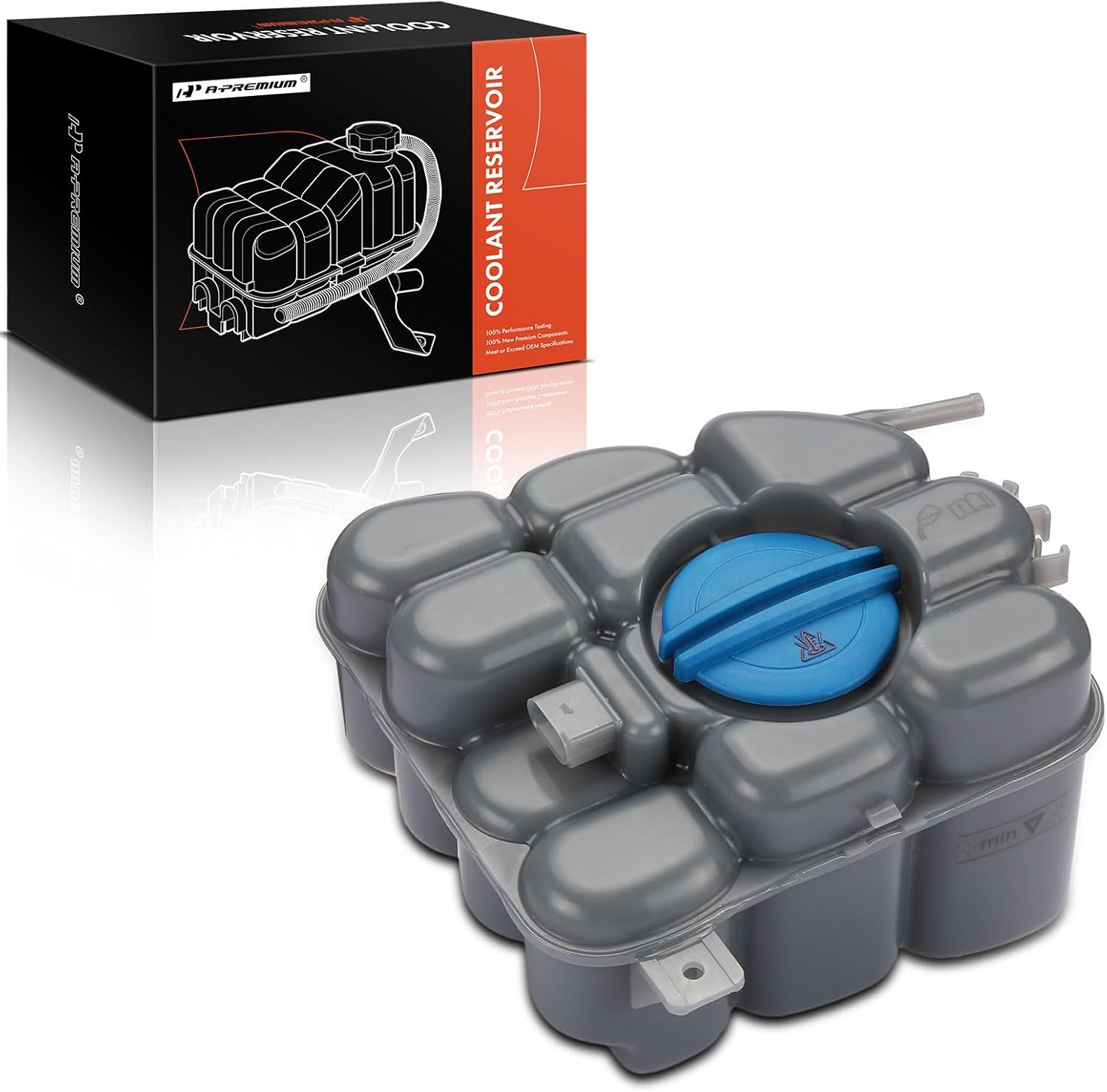 A-Premium Engine Coolant Overflow Recovery Reservoir Tank [w/Cap & Sensor] Compatible with Porsche Cayenne 2011-2018, Volkswagen Touareg 2011-2017, Replace # 7P0121407B