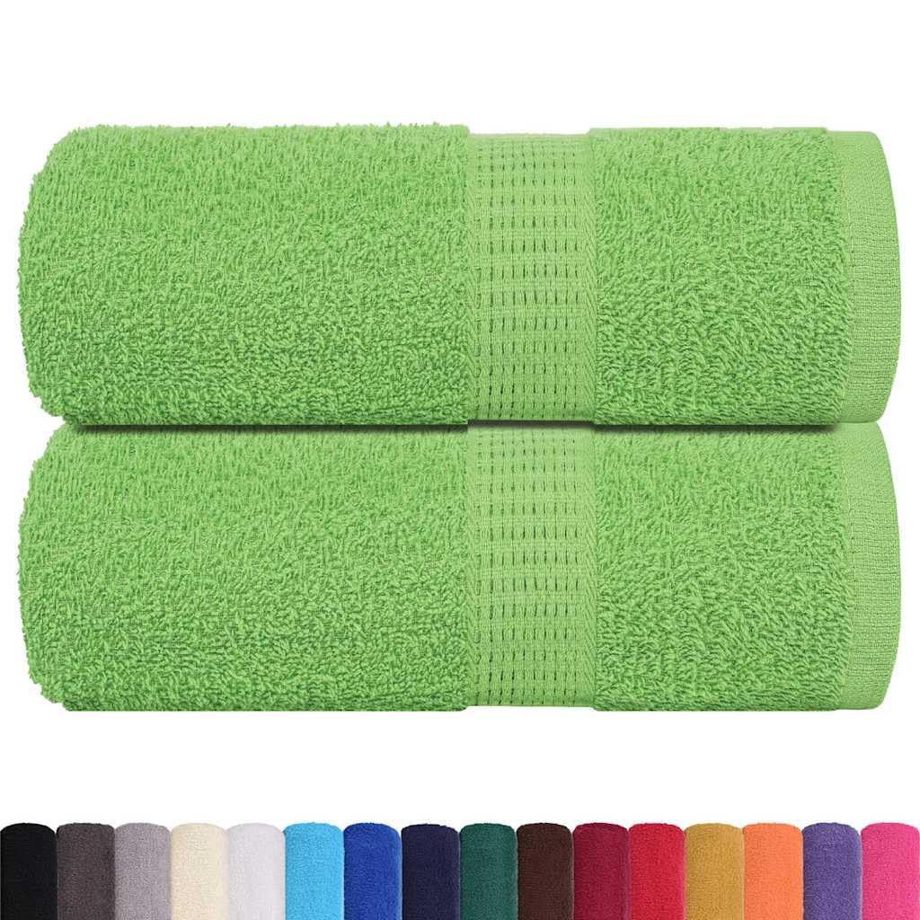 vidaXL guest towels - apple green cotton - 30x50 cm - absorbent and durable - versatile use for bathroom/kitchen/gym