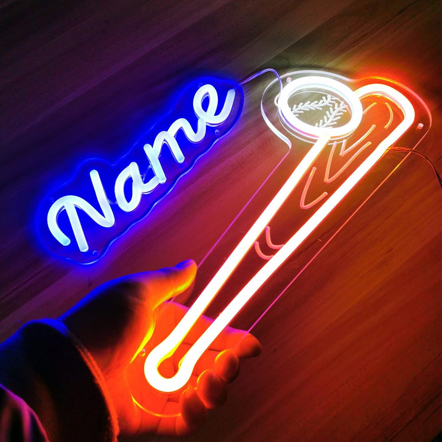 Custom Name Basketball Neon Signs, Personalized Aesthetic Handmade Basketball Player Name LED Neon Light Lamp for Boys, Wall Decor Sports Art Birthday Gifts Party Bedroom Home Bar Gamer Room - 24''