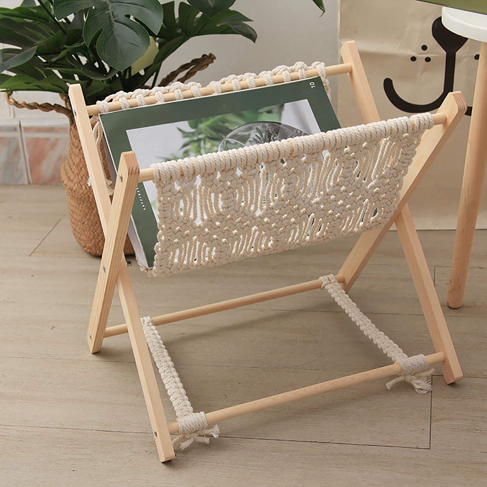 Porta riviste in Tessuto Boho Libri Porta giornali Decorazioni per la casa per Camera da Letto Soggiorno Ufficio
