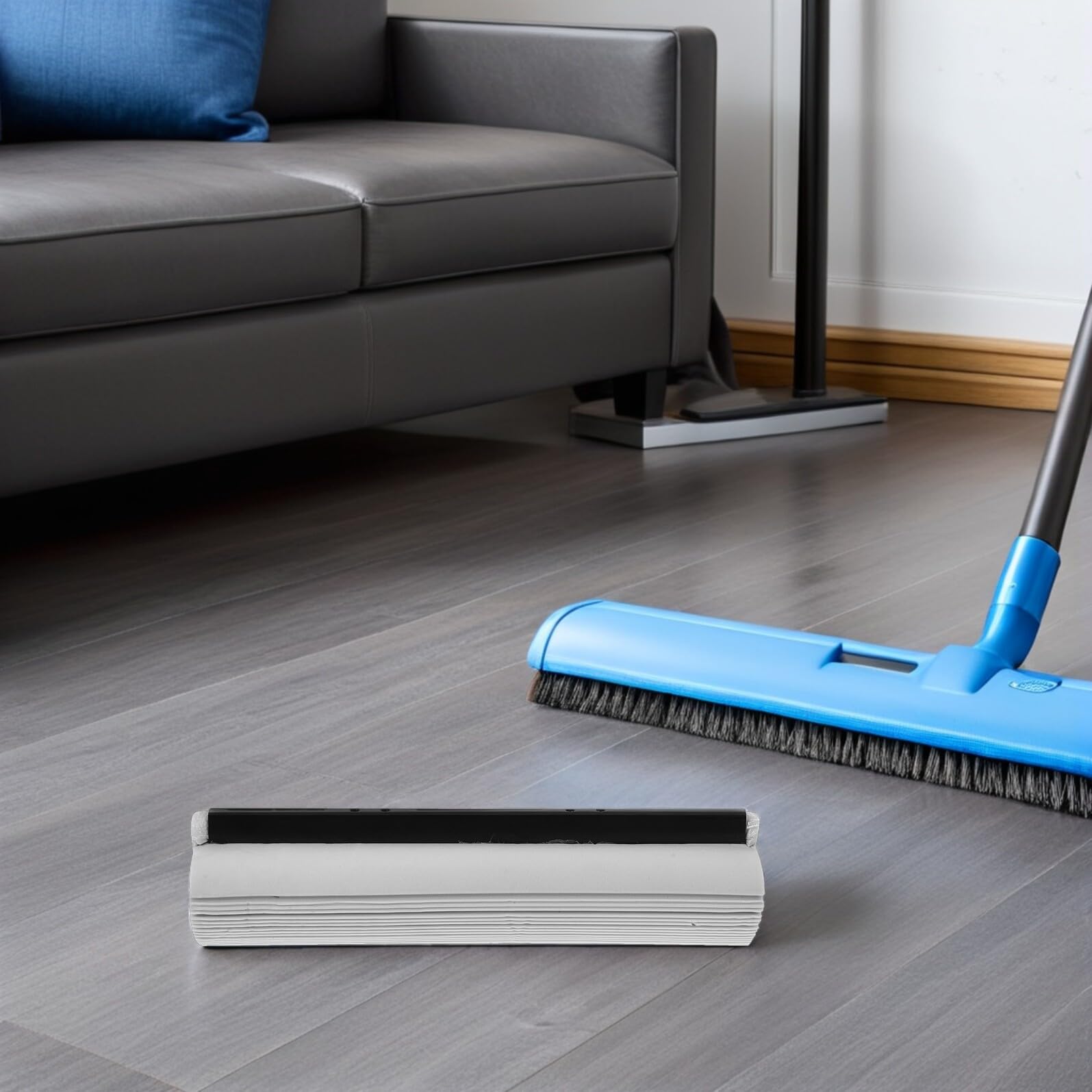 TIDTALEO Recambios de Cabezal de Trapeador de Esponja Absorbente 33 Cm Gris, 2 Piezas, Repuesto para Fregona Rodillo, Limpieza Rápida para Cocina, Baño y Oficina