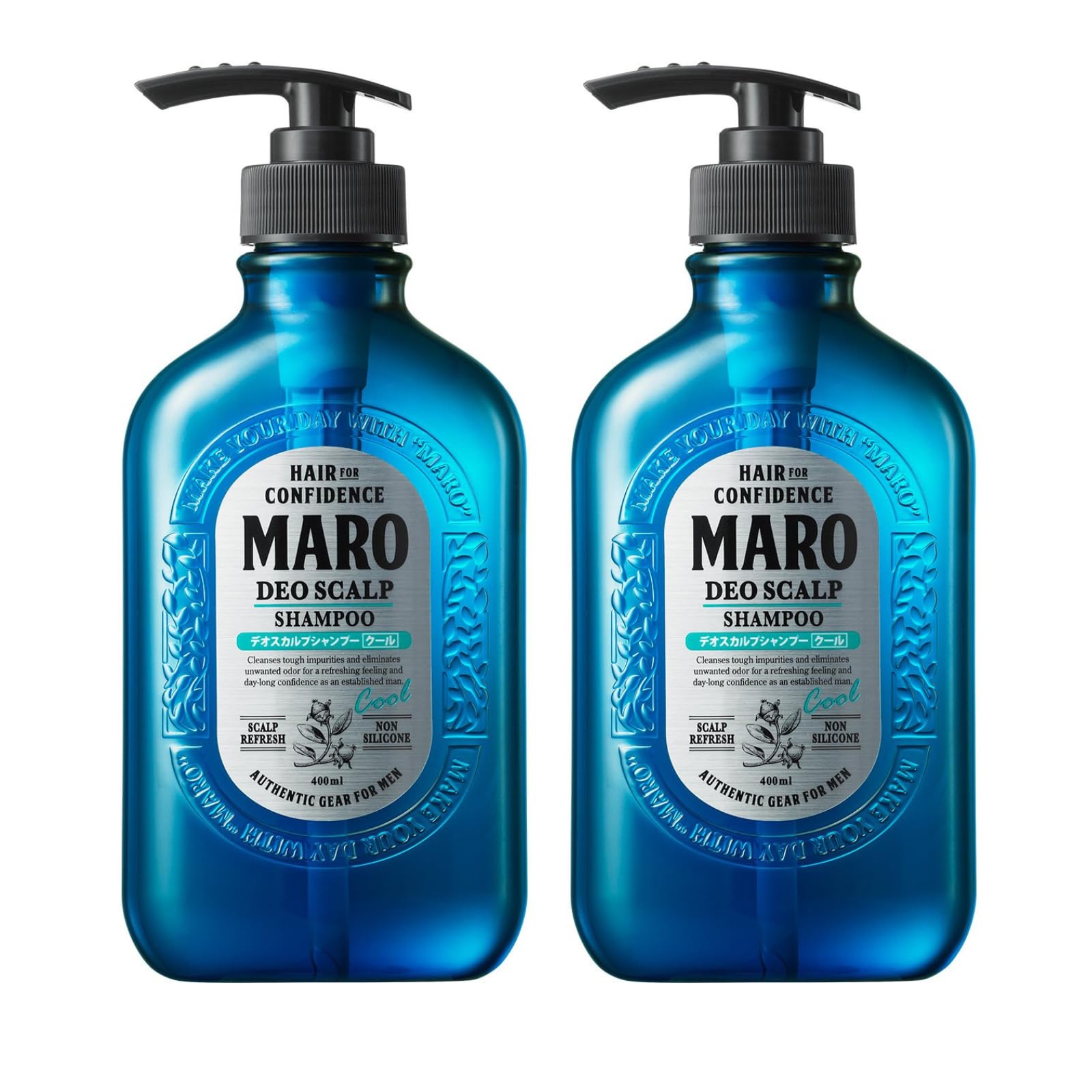 MARODeo Scalp Shampoo - Soothing Cool Shampoo Cleanser Designed to Remove Dirt & Odor at the Root - Refreshes & Hydrates Scalp, Prevents Flakes & Itchiness - Gift for Men - 13.5 oz / 400 ml (2 Pack)