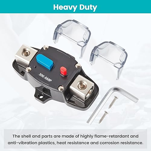 Miniatura 7 de NuIth Disyuntor de 300 amperios, reinicio manual, motor de arrastre de calibre 10-8, audio estéreo para automóvil, portafusibles en línea, inversor,