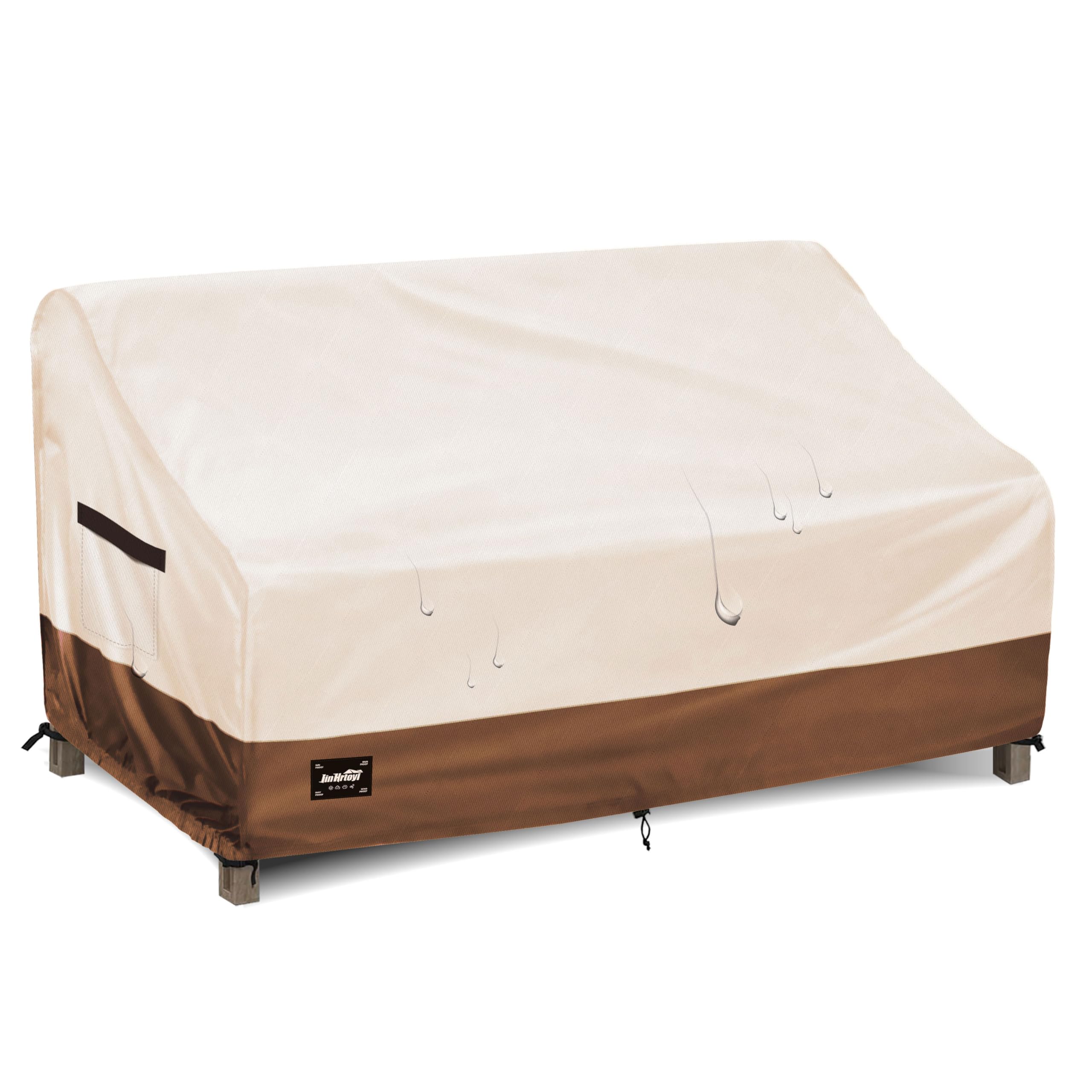 JinHrtoyi 2-Seater Patio Loveseat Cover, 60Wx38Dx35H inches Outdoor Furniture Covers Waterproof,100% Waterproof Heavy Duty Patio Furniture Covers,