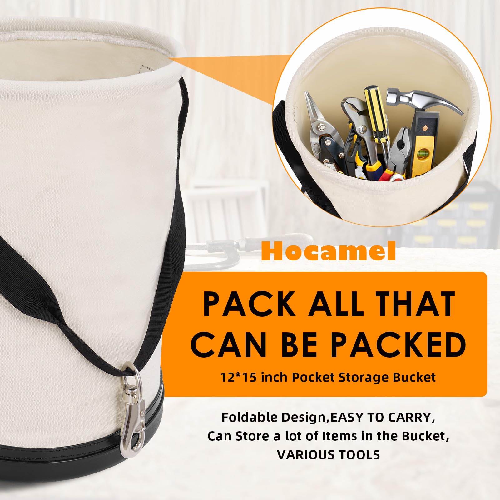 Amazon.com: Hocamel 2 Pack Utility Canvas Tool Bucket 15