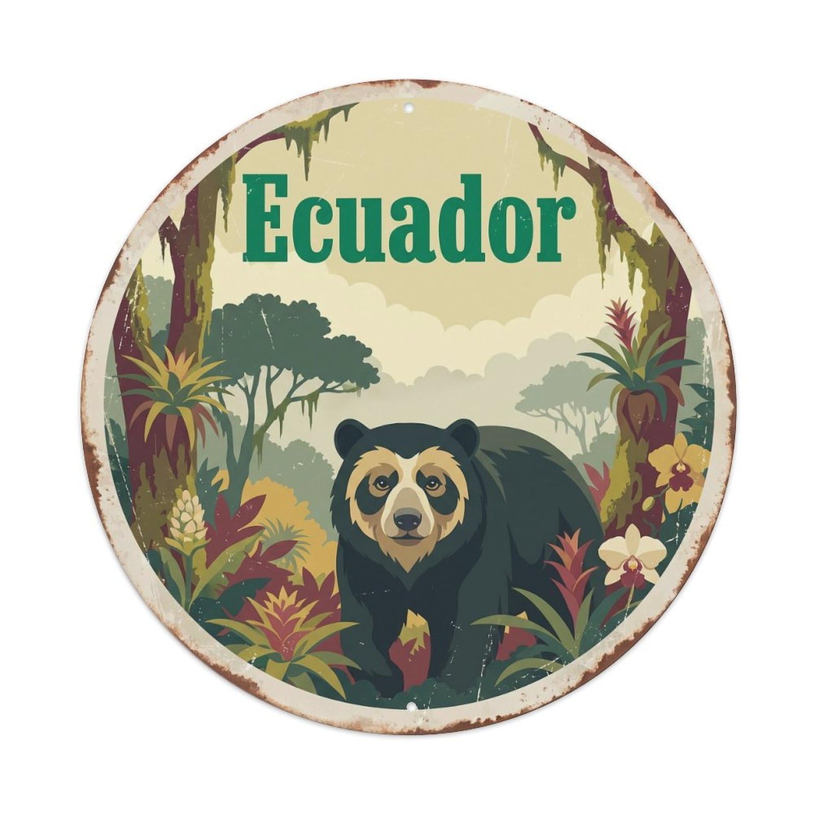 Ecuador Spectacled Bear Cloud Forest Metal Tin Sign