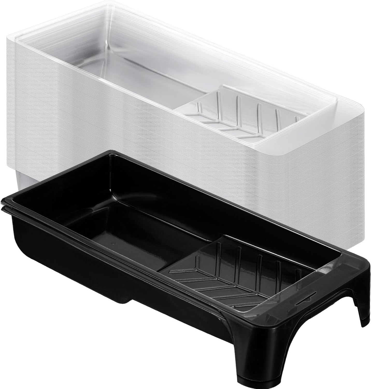 Tradder 2 Pcs Hard Shell Paint Tray with 40 Pcs Disposable