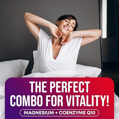 Miniatura 2 de CoQ10 - Paquete de gomitas de glicinato de magnesio de 500 mg + coenzima de alta absorción Q10, 120 cápsulas blandas y 60 gomitas para dormir sin