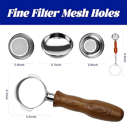 Miniatura 6 de Regalos - Portafiltro sin fondo de 2.283 in compatible con E61, Rocket, Flair 58, ECM, Sanremo, Synesso, Slayer, VBM, ROYAL, Portafiltro de acero