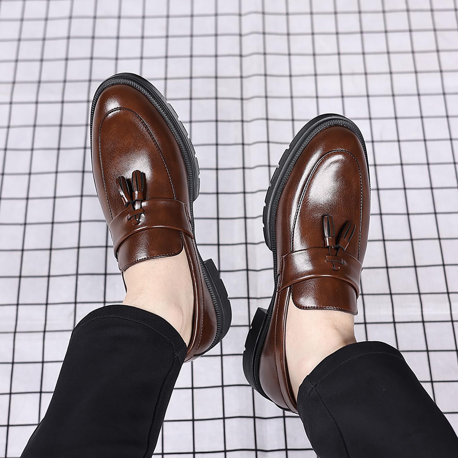 Mocasines De Vestir para Hombre con Borla, Zapatos Formales Tipo Penny para El Trabajo