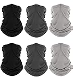 Neck Gaiter, 6 Pack Cooling UV Protection Bandana Buff Face Mask Gator Scarf for Men Women
