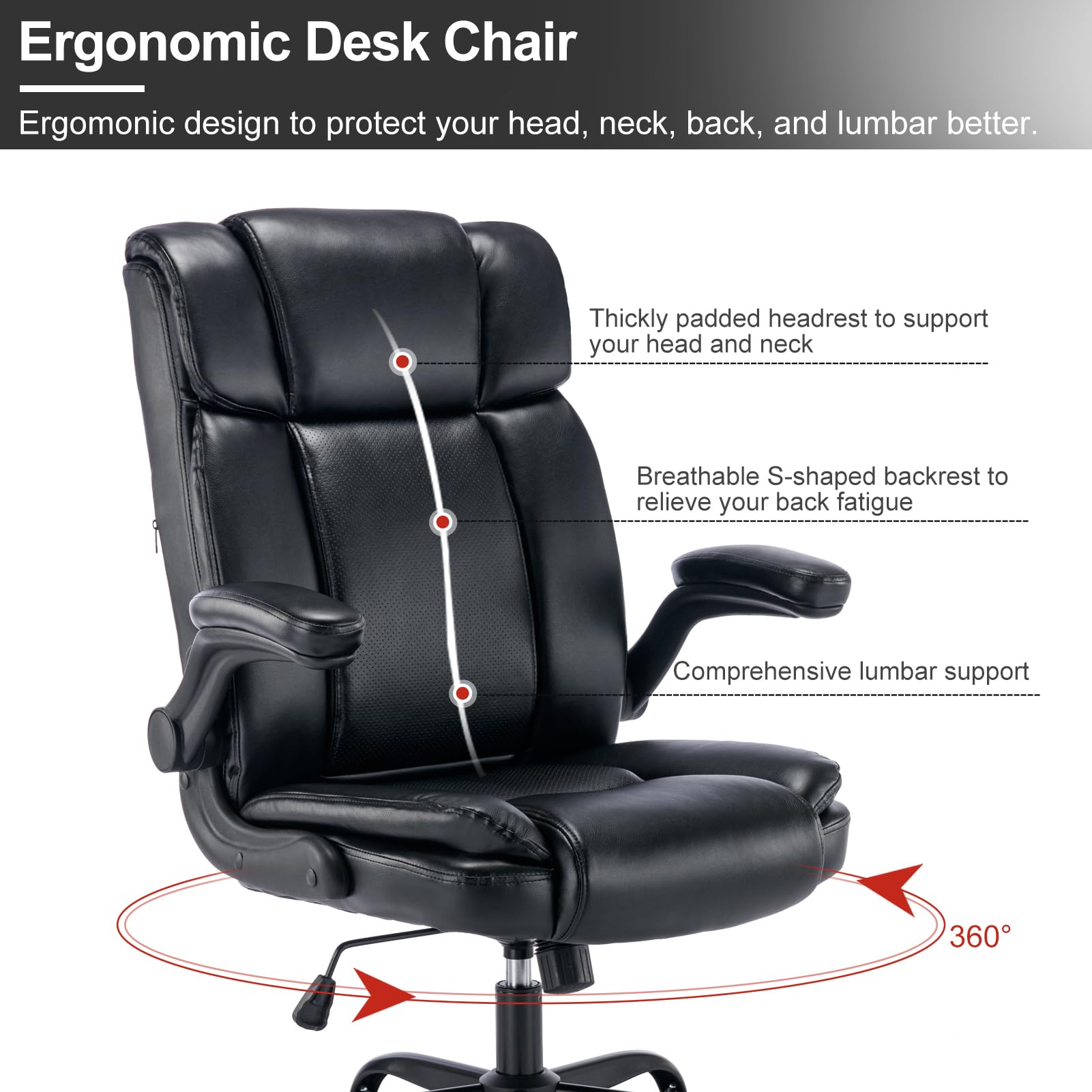 Ergonomische bureaustoel met 150° ligfunctie, kunststof, grijs (68x80x126 cm