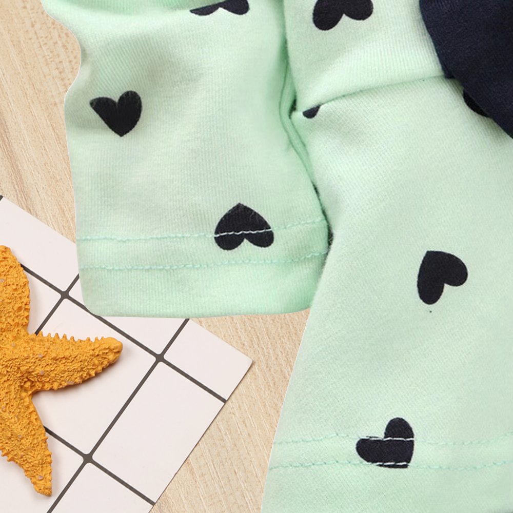 Conjunto de ropa corta para bebé niña, 2 piezas con camiseta y pantalones cortos