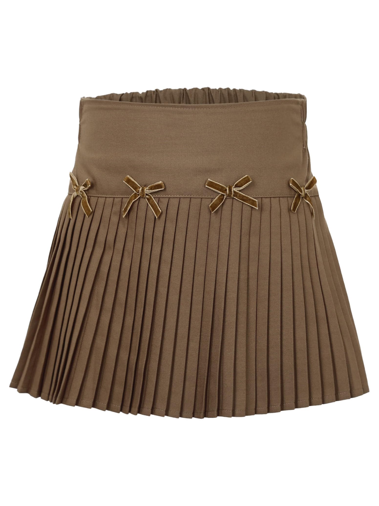 inlzdz Falda Corta Plisada para Niña Cintura Elástica Uniforme Escolar Colegio Falda con Pantalón Corto Falda Corta Verano