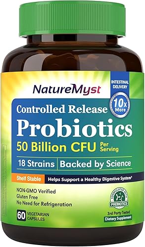 Probióticos 50 mil millones por porción, 18 cepas probióticas, 60 cápsulas vegetarianas, sin OMG, sin gluten