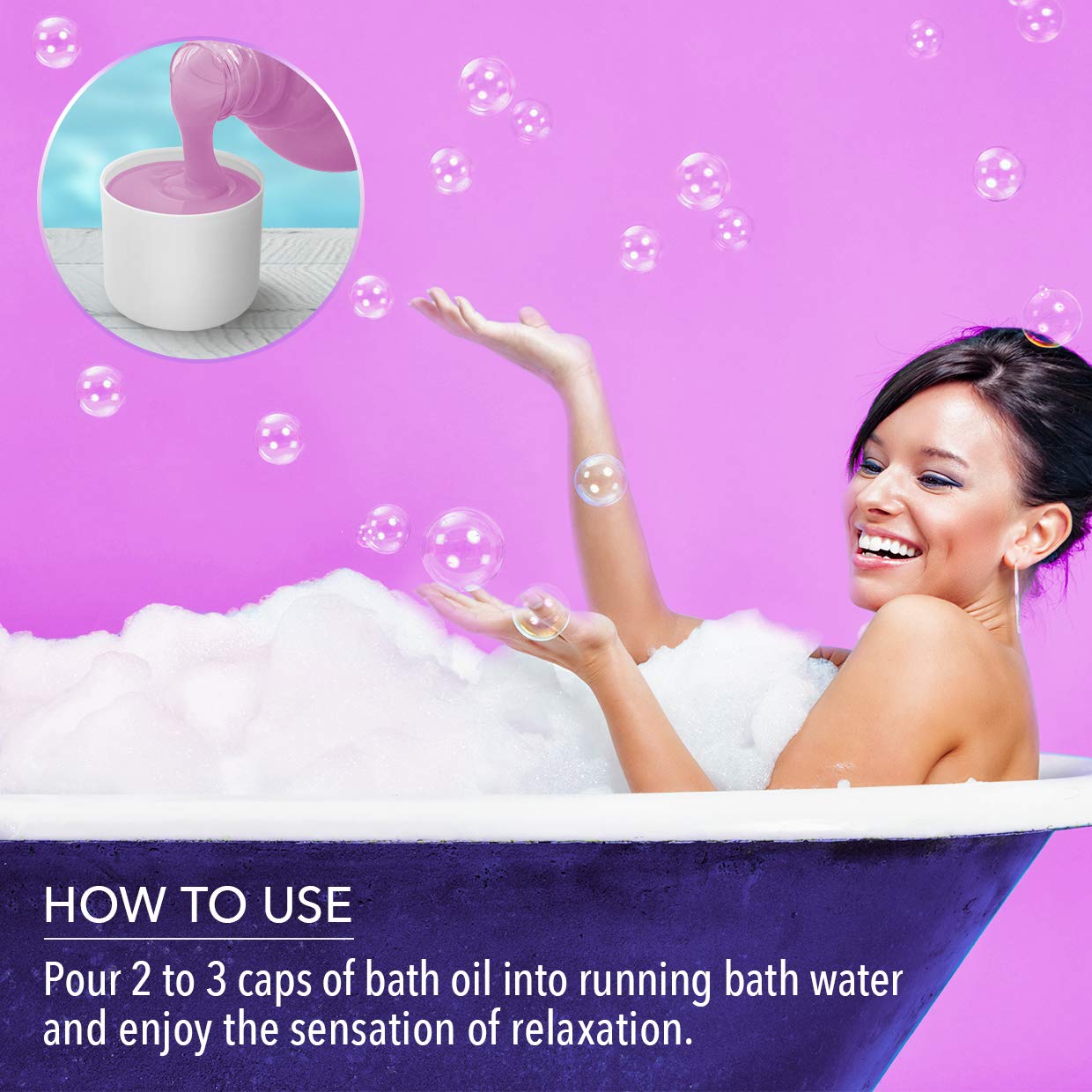 Espuma de Baño con Aceite Esencial de Lavanda 1000ml - Cuidado del Cuerpo - Buen Sueño - Belleza - Baño - Cuidado del Cuerpo - Bienestar - Aromaterapia - Spa - Aroma de Lavanda - Baños de Burbujas