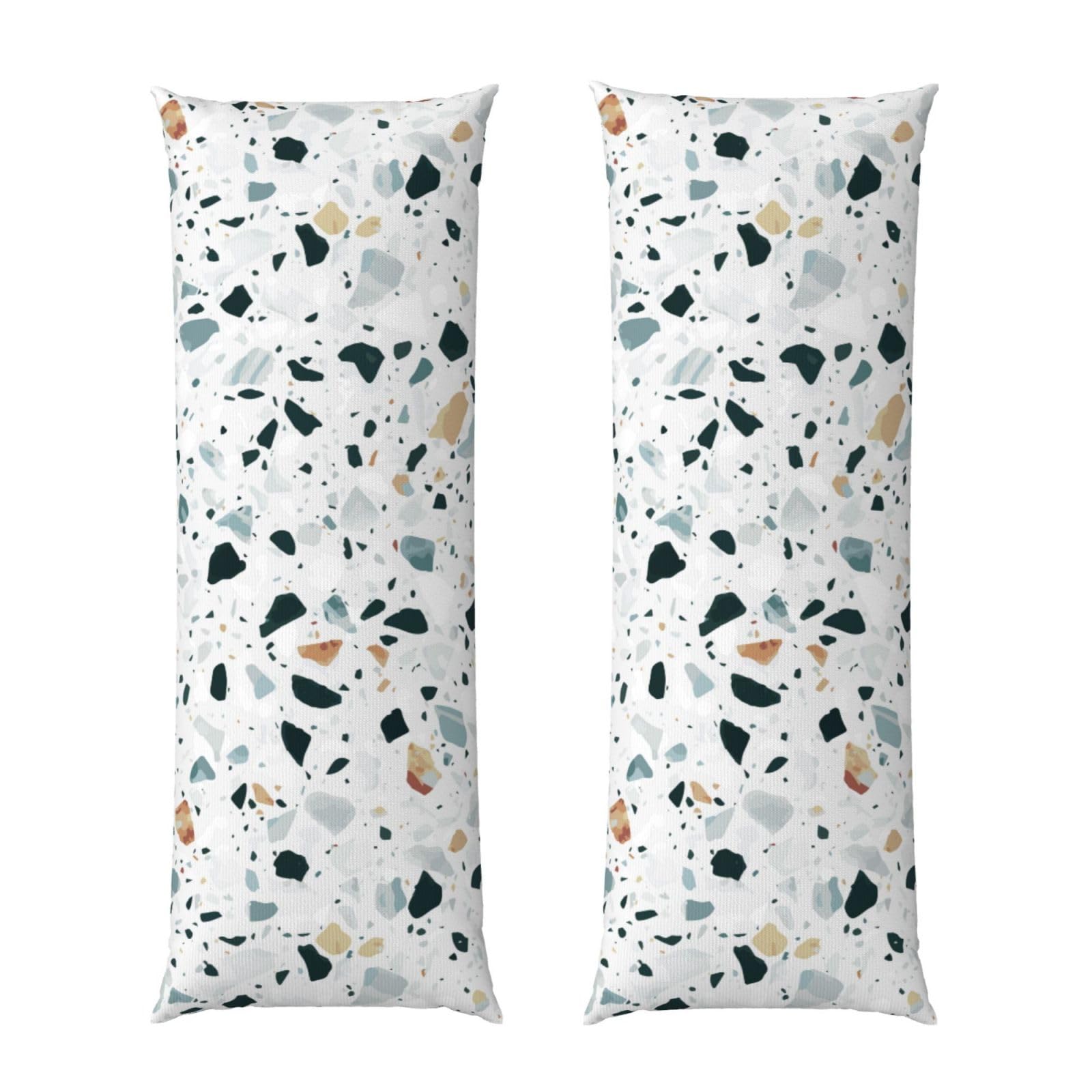 Taie d'oreiller rectangulaire terrazzo pastel en coton 51x137 cm