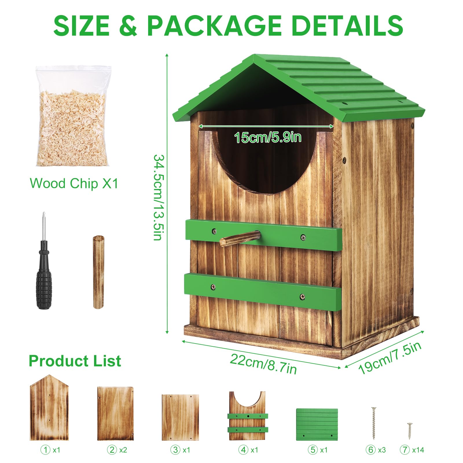 Vogelhaus Outdoor Eule Nistkasten Kiefernholz mit