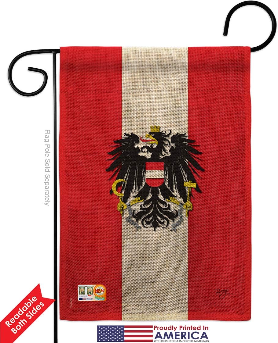 Austria Burlap Garden Flag Regional Nationality Nation International World Country Particular Area Small Decorative Gift Yard House Banner Double-Sided Made In USA 13 X 18.5