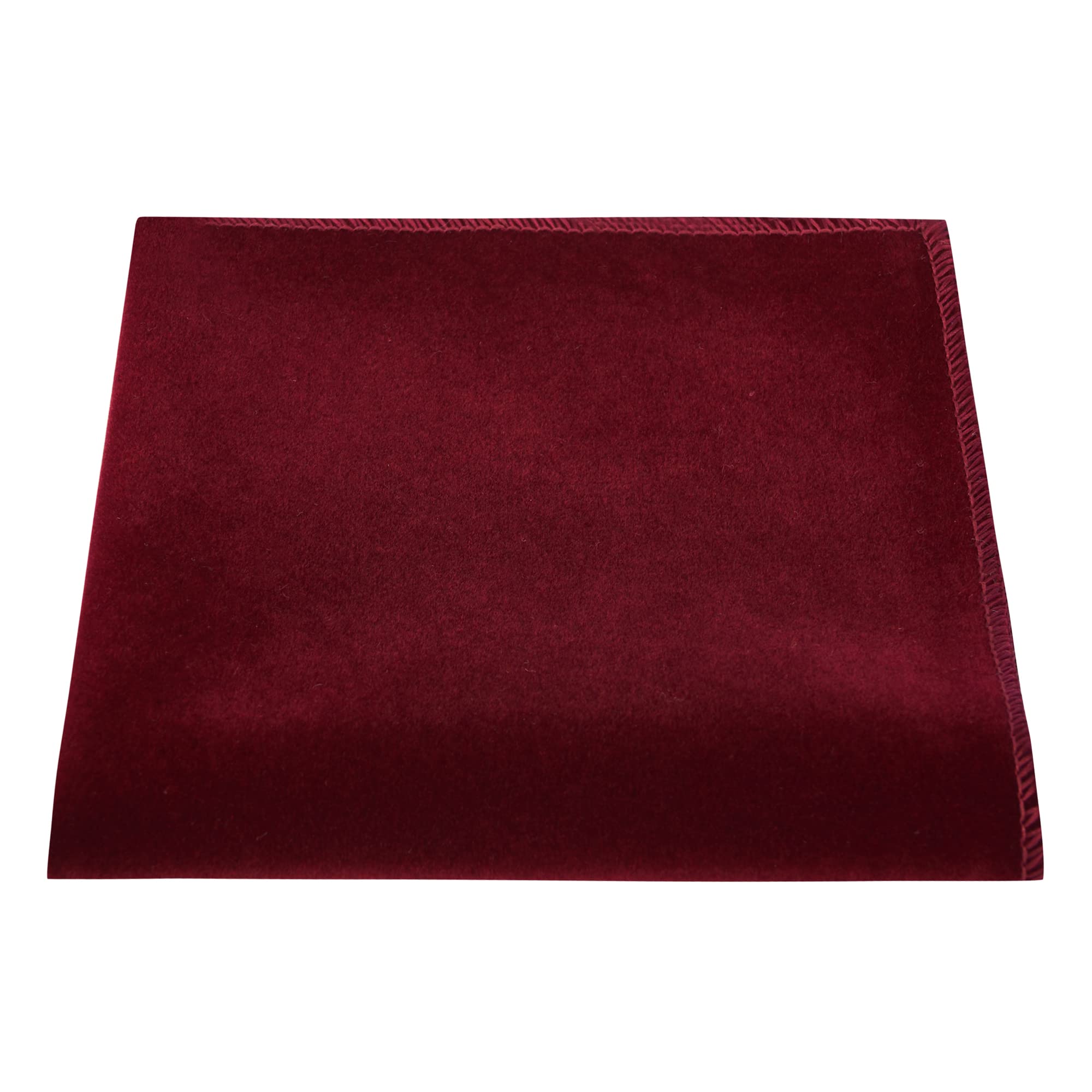 King & Priory Luxury Bordeaux Red Velvet Pocket Square