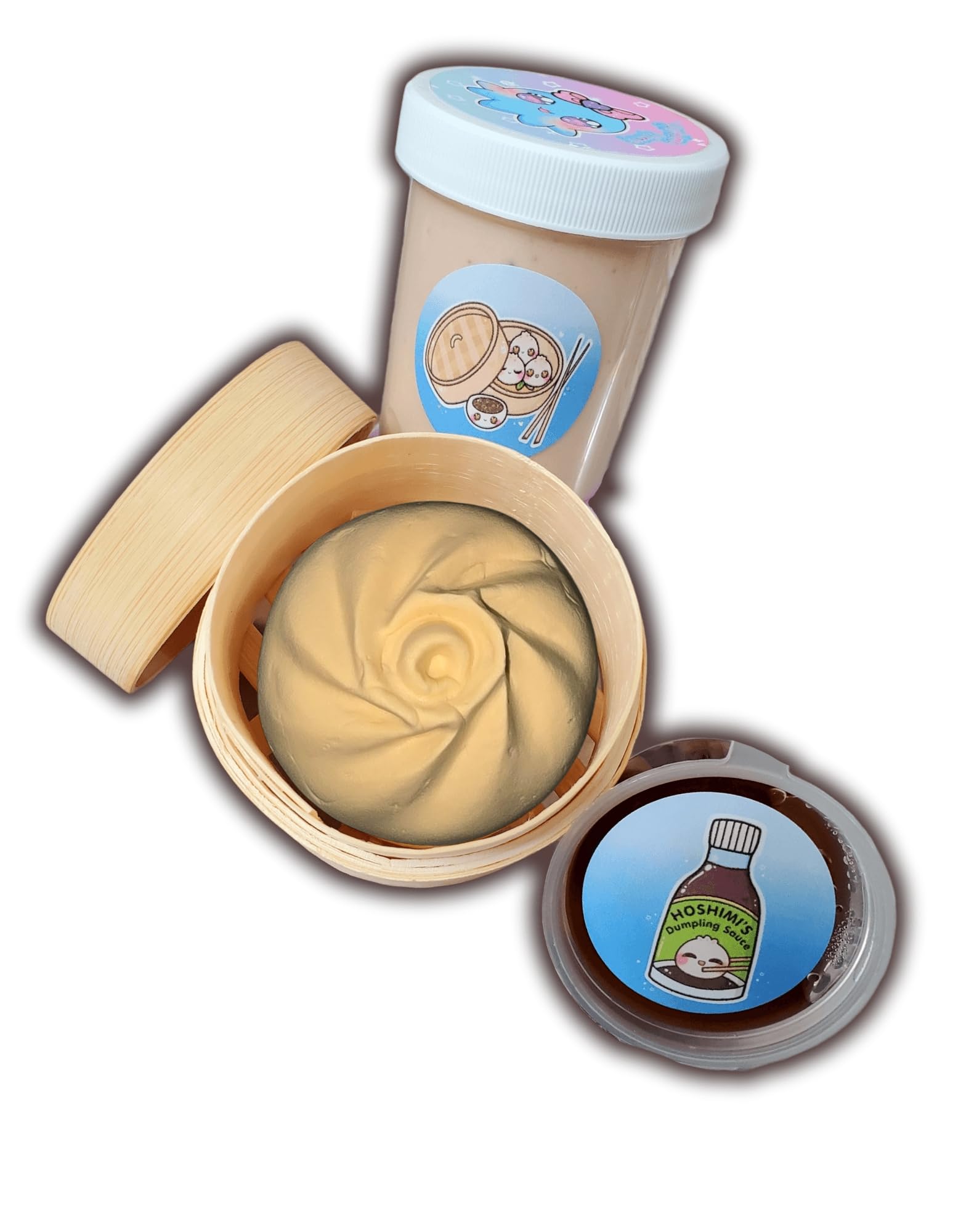 Dim Sum Bao Dumpling Handmade DIY Scented Slime Kit - Hoshimi Slimes