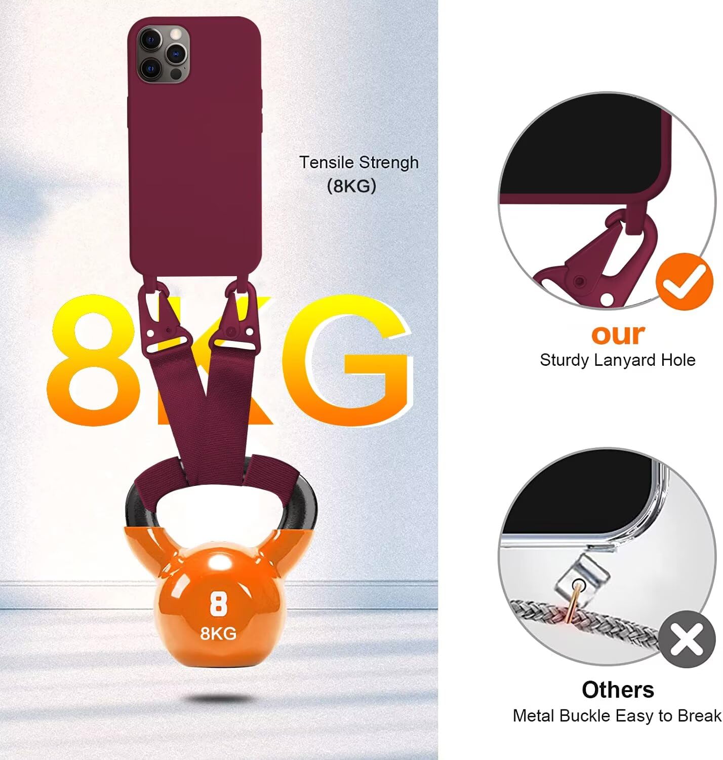 Custodia In Silicone Per IPhone Con Collana A Tracolla - Compatibile IPhone 11-16, Multicolore