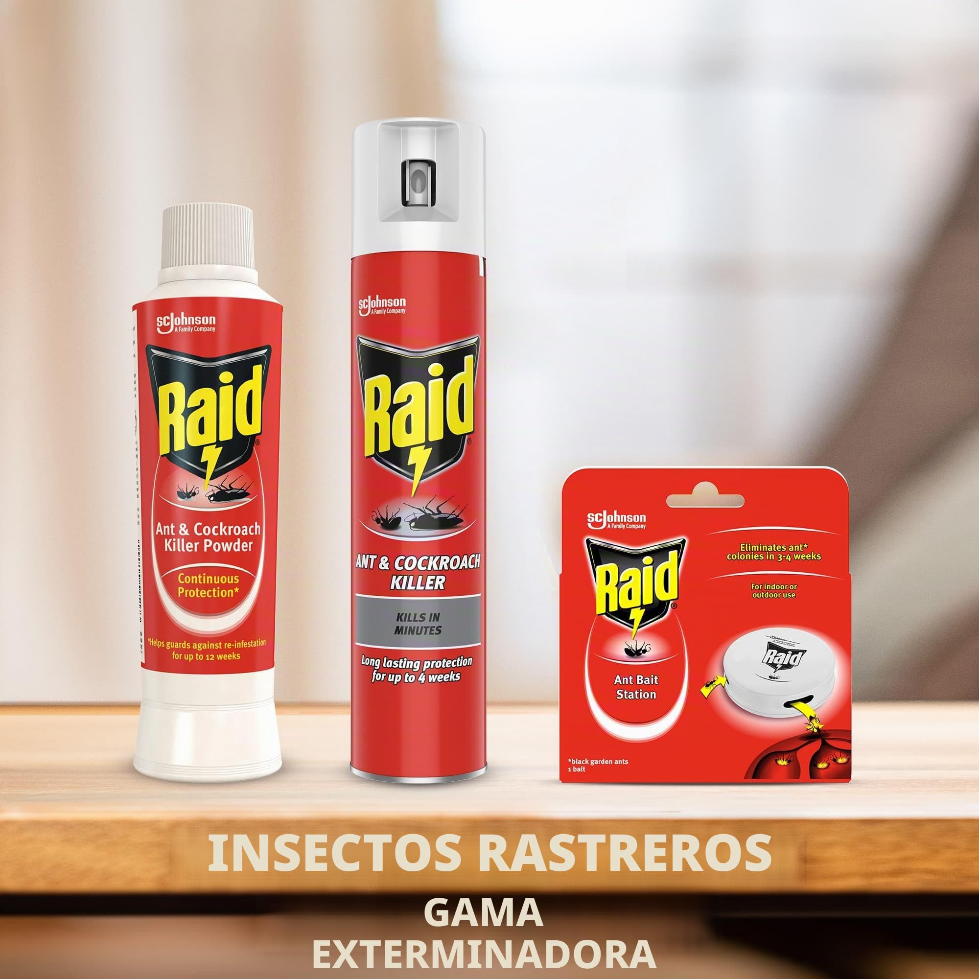 Raid Estación de cebo para hormigas, mata hormigas de larga duración para uso en interiores y exteriores, destruye nidos, paquete de 12
