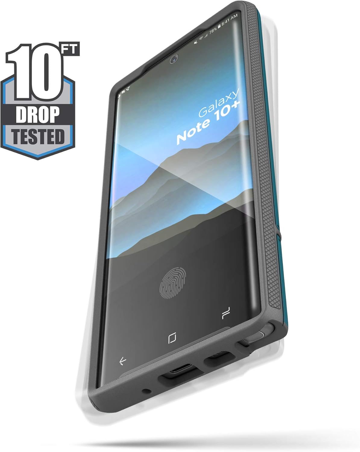 Encased Galaxy Note 10 Plus Belt Clip Protective Holster Case (2019 Rebel Armor) Heavy Duty Rugged Full Body Cover with Holder Ocean Blue (Samsung Note 10+)