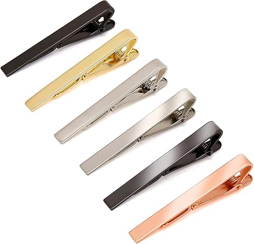 Miniatura 3 de Tie Clips for Men 6 PCs And Cufflink Set - Elegant Metal Necktie Tie Bar Pinch Clasp for Wedding Anniversary Business Meeting and Daily Life