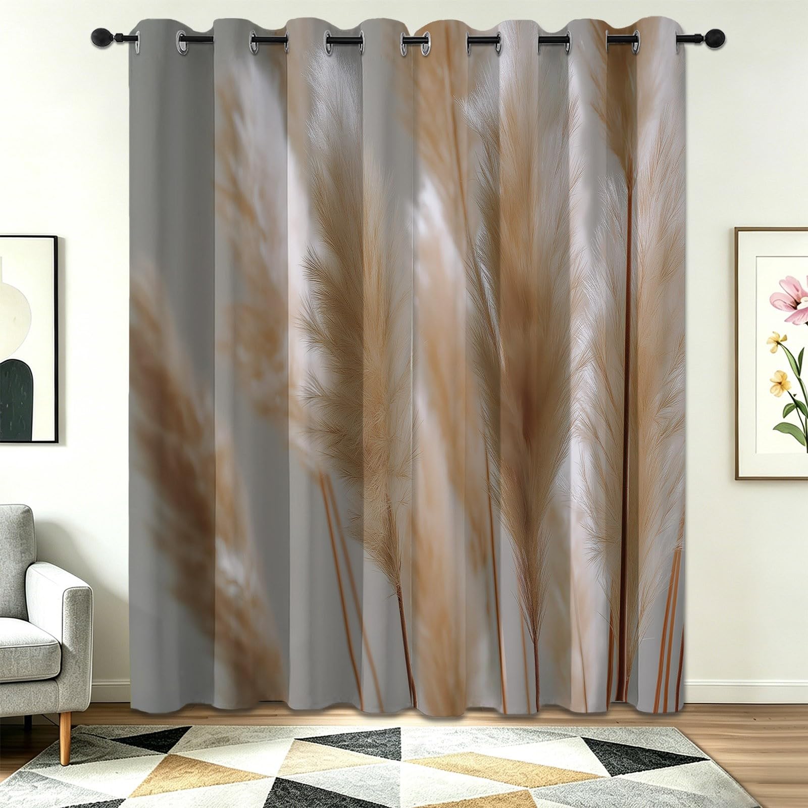 Rideaux occultants pour bloquer la lumière et le froid lot de 2 beige