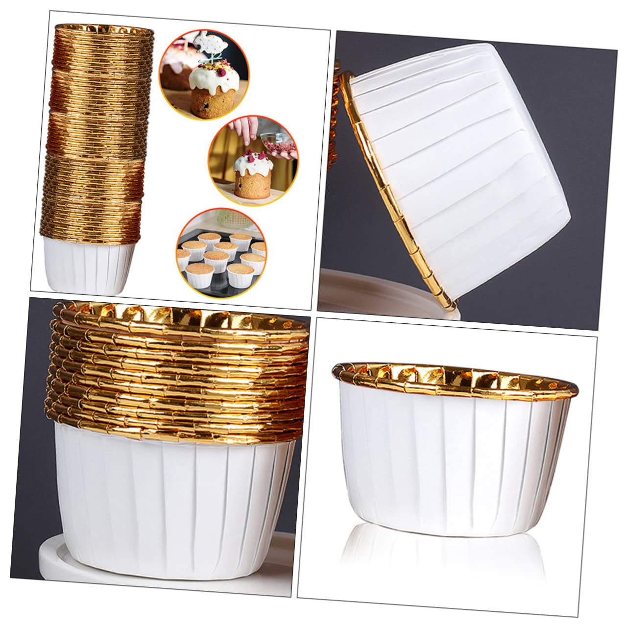 BESTonZON 250 Piezas Tazas Decorativas Para Muffins Molde Para Mini Cupcakes Envoltorio De Papel Para Cupcakes Tazas De Papel Para Hornear Mini Pastel Prensado Taza De Muffins Papel Encerado