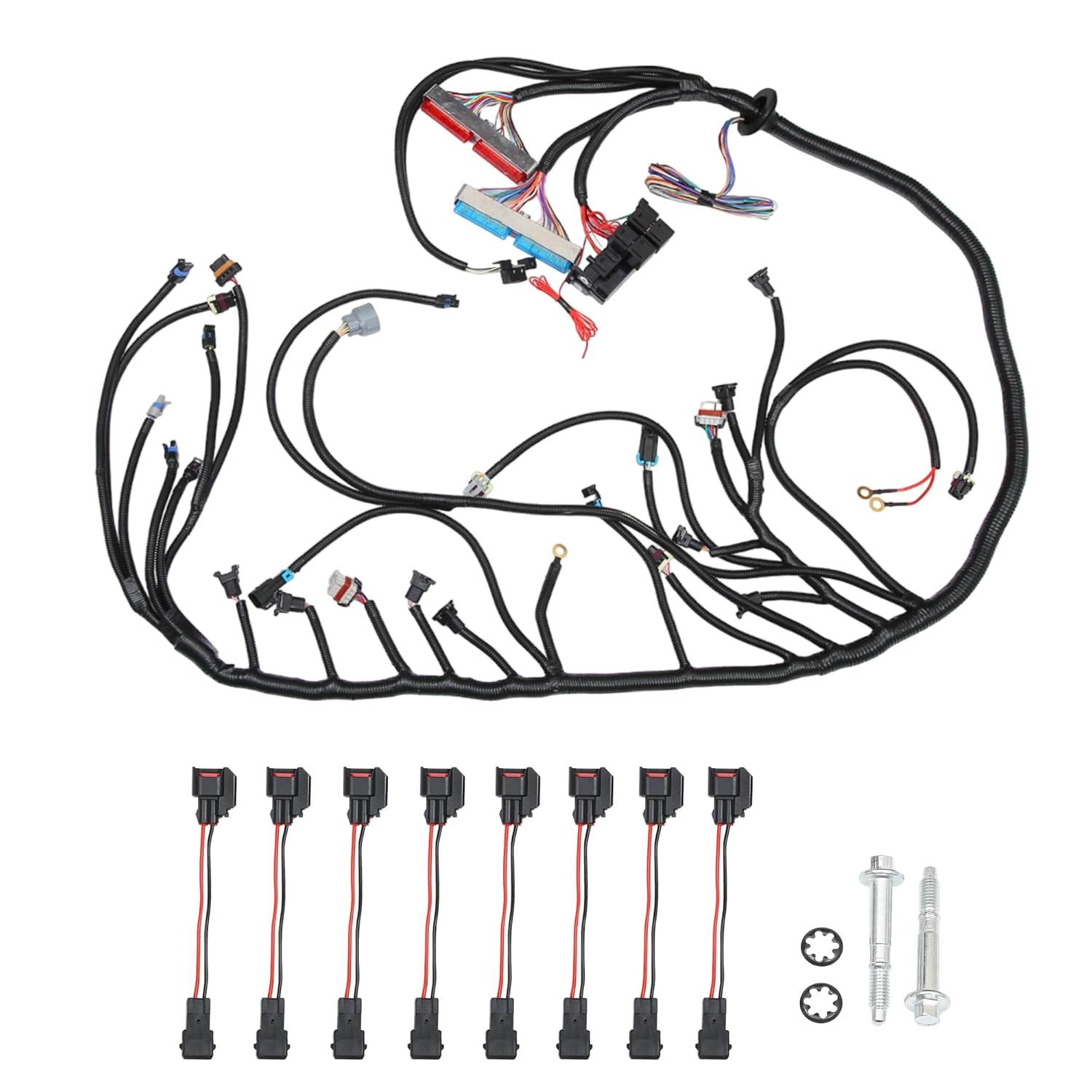 uxcell 1 Set Engine Wiring Harness for Chevy for GMC for Cadillac for Hummer Trucks Black