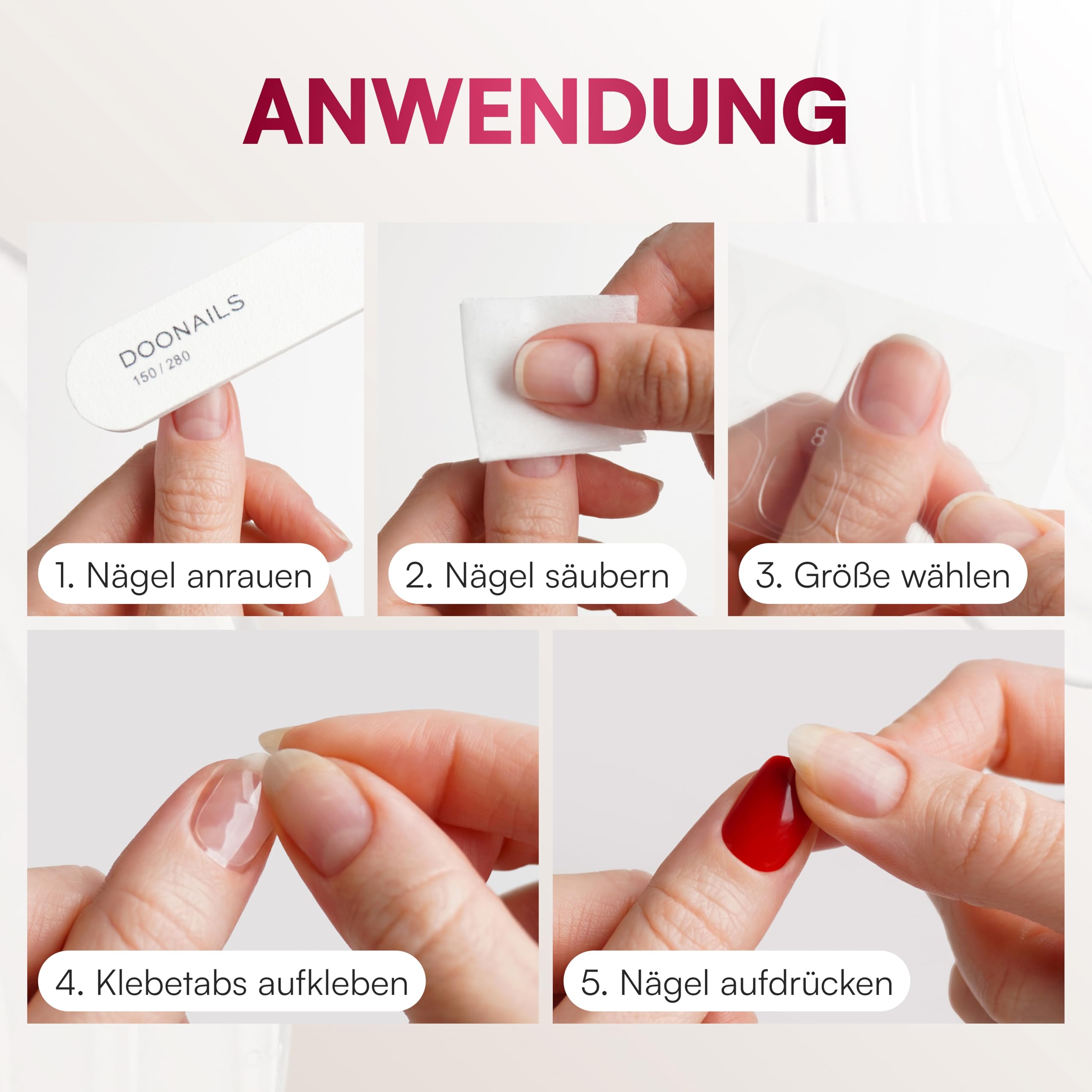 DOONAILS Soft Gel Press On Nails - Set di 30 Jetset, forma extra corta quadrata, cromo, unghie da incollare di qualità salone unghie finte soft gel, extra corti, naturali e comodi da indossare