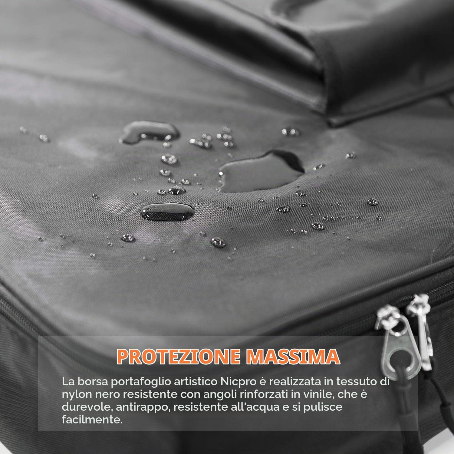 Nicpro Borsa portfolio per artisti, 86 x 106 cm, impermeabile, con lati morbidi, con cinghia, per riporre opere d'arte, schizzi, disegni, fotografie, Nero, 34 x 42 inches, Moderna