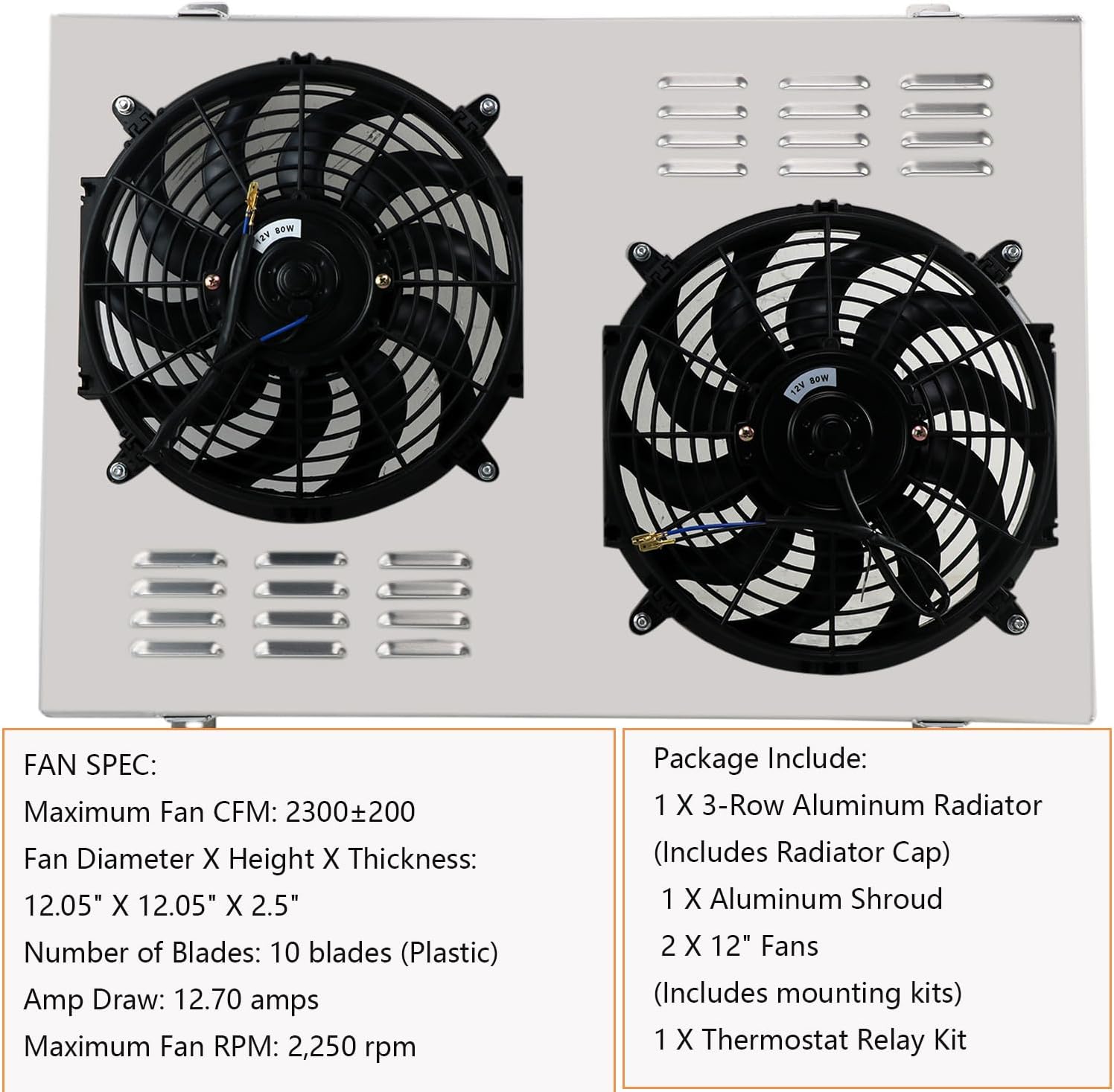 716 Aluminum Radiator Shroudfor 1973-1991 Chevy cheyenne Blazer C10 C20 K10/K20/K30 GMC Jimmy C1500/2500/3500 Pickup Truck Radiator s 3 Row Core Radiador Shroud Fan Relay Kits
